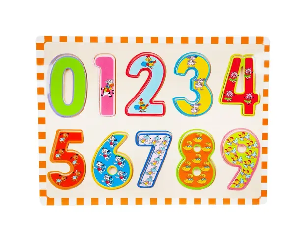 Puzzle din lemn, Woody, Numerele, 10 piese