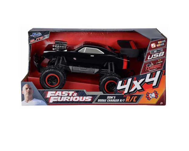 Masina cu telecomanda, Jada, Fast And Furious, Doms Dodge Charger R/T 4X4, 1:12