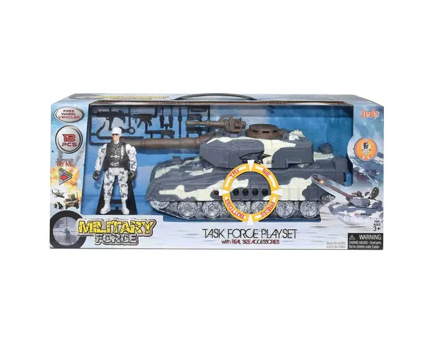 Set vehicul militar cu sunete si figurina, Hero Combat, Tanc, 12 piese