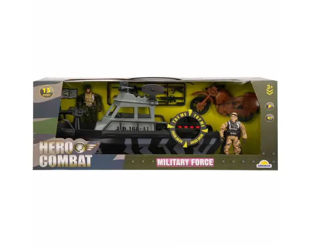 Set nava militara si motocicleta cu figurine, Hero Combat