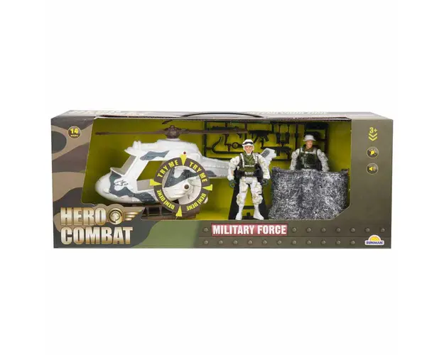 Set vehicul de iarna cu figurine, Hero Combat, Elicopter