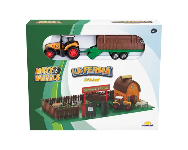 Set de joaca cu tractor la ferma animalelor, Maxx Wheels