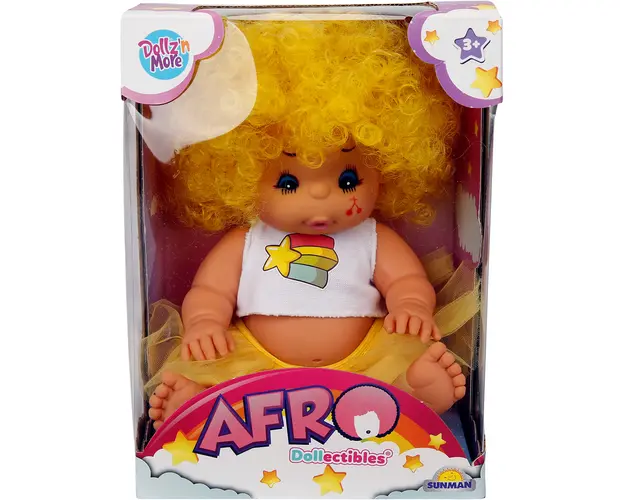 Papusa Bebelus, Dollz n More, Afro, 23 cm, Galben