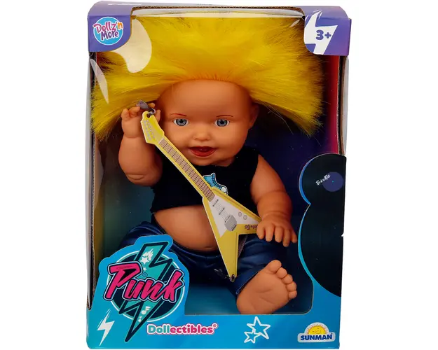 Papusa Bebelus, Dollz n More, Punk Nil, 23 cm, Galben
