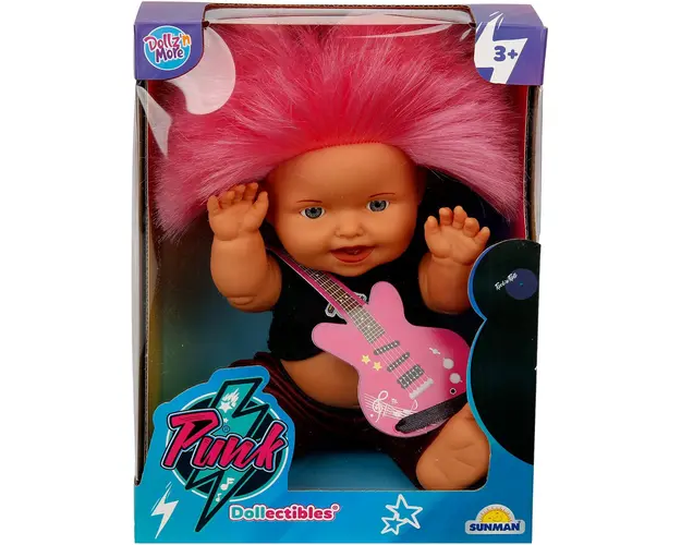 Papusa Bebelus, Dollz n More, Punk Nil, 23 cm, Roz