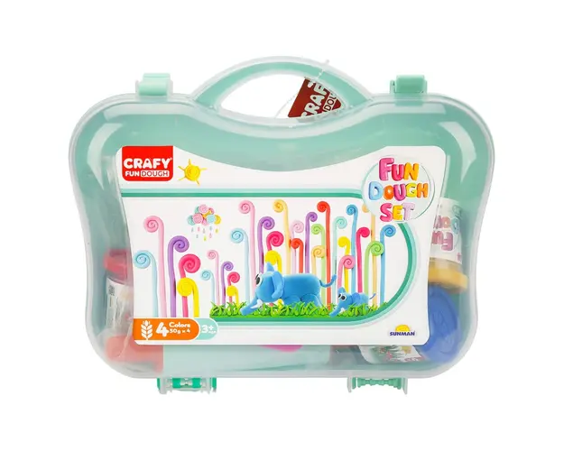 Set de modelare din plastilina cu geanta, Crafy, Verde