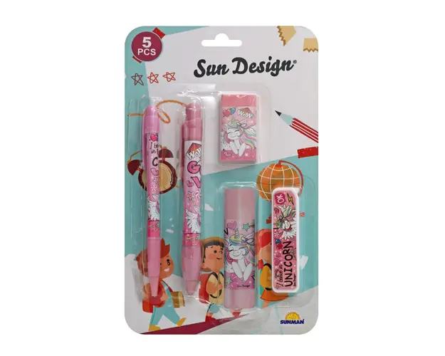Set instrumente de scris, Sun Design, model Unicorn, 5 buc