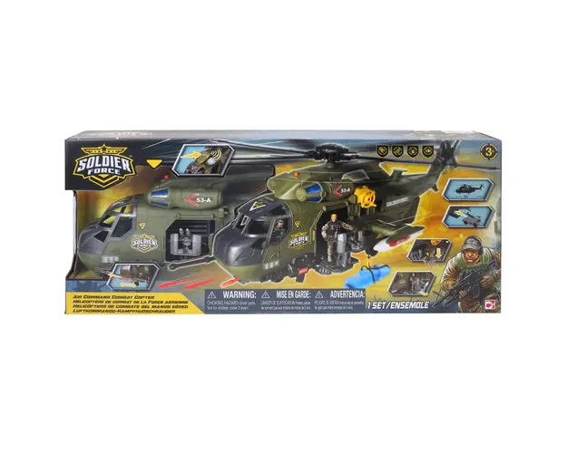 Set elicopter cu masinuta si 2 figurine soldati, Soldier Force