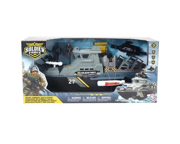 Set nava militara cu 2 figurine soldati, Soldier Force