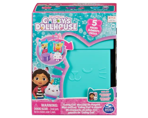 Set de joaca Mini casuta breloc, Cakey Cat cu 5 piese, Gabby's Dollhouse, 20140104