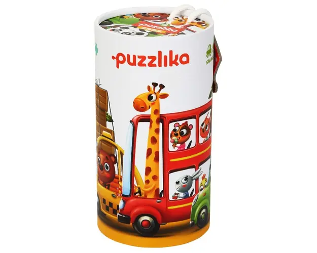 Puzzle din lemn, Cubika, Animale in calatorie, 20 piese