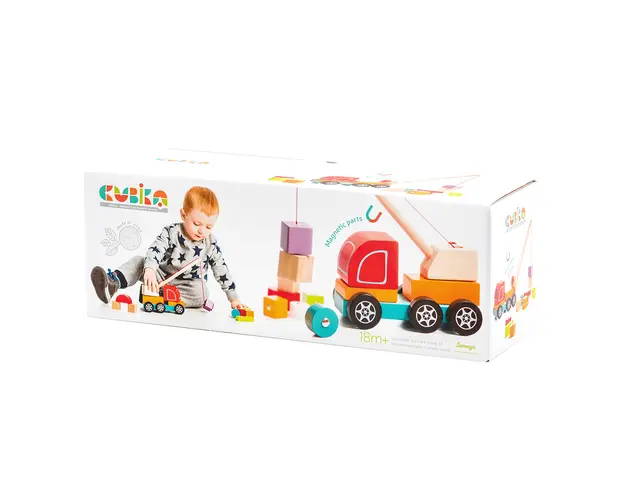 Joc din lemn, Cubika, Macara si cuburi de constructie