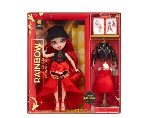 Papusa Rainbow High Fantastic Fashion, Ruby Anderson, 587323EUC