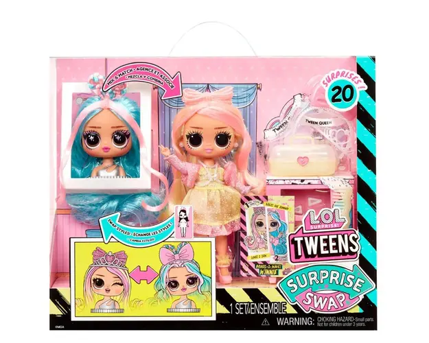 Papusa LOL Surprise Tweens Swap, Braids 2 Waves Winnie, 591733EUC