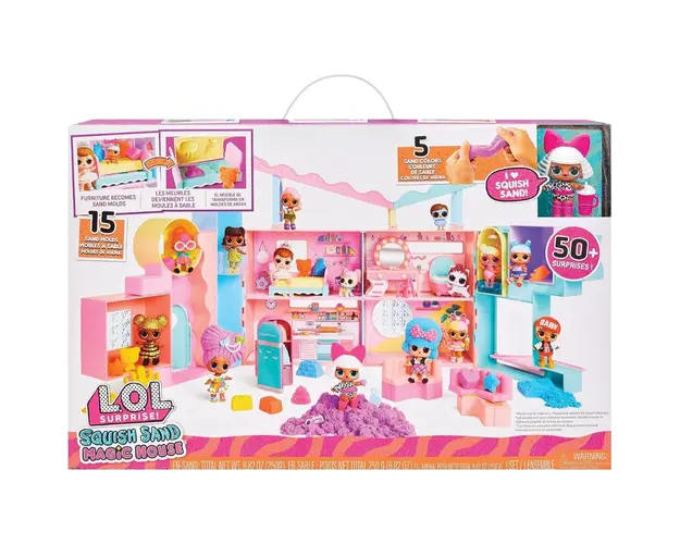 Set de joaca cu papusa, LOL Surprise, Squish Sand Magic House, 593218EUC
