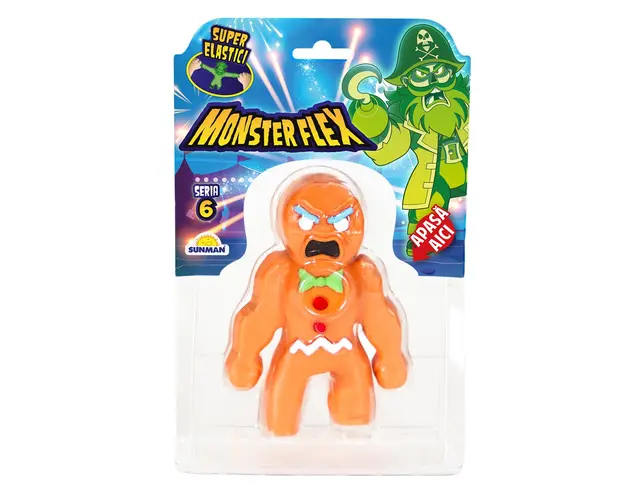 Figurina Monster Flex, Monstrulet care se intinde, S6, Gingermonster