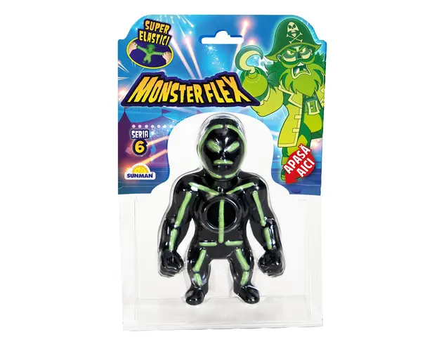Figurina Monster Flex, Monstrulet care se intinde, S6, Neon Man