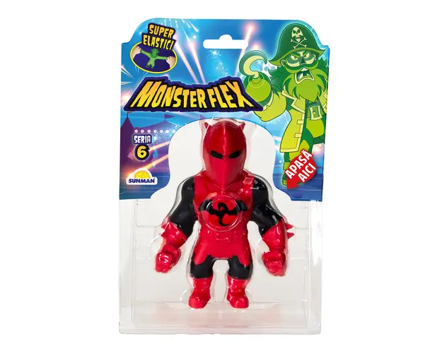 Figurina Monster Flex, Monstrulet care se intinde, S6, Red Knight