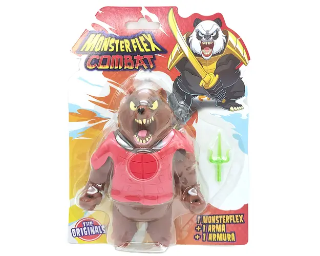 Figurina Monster Flex Combat, Monstrulet care se intinde, Warrior Bear
