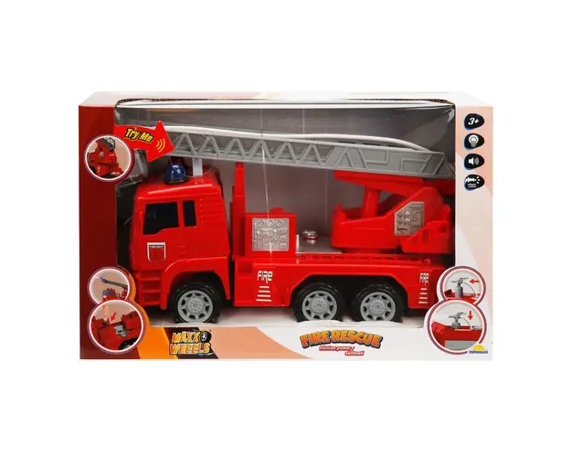 Camion de pompieri cu scara, Maxx Wheels, 24 cm