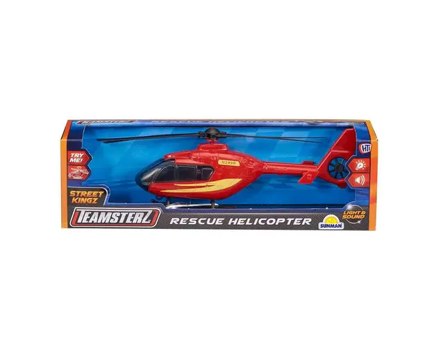 Elicopter de salvare cu lumini si sunete, Teamsterz, Street King, Rosu