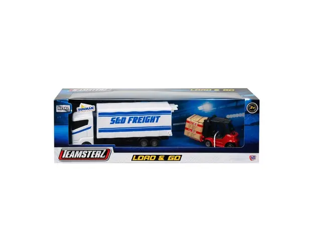 Set camion cu motostivuitor, Teamsterz, Alb