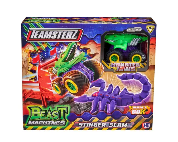 Set de joaca cu masinuta Monster Jaws, Teamsterz Beast Machines Stinger Slam