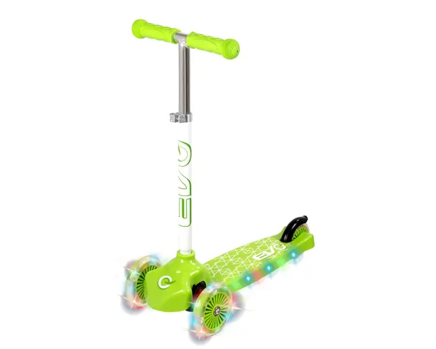 Trotineta cu 3 roti, lumini, Evo, Light Up Move n Groove, Verde