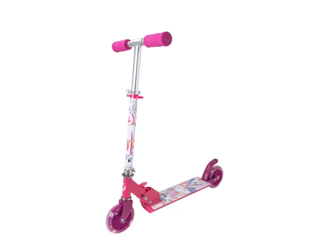 Trotineta cu 2 roti, pliabila, Evo, Light Up Inline Scooter, Unicorni