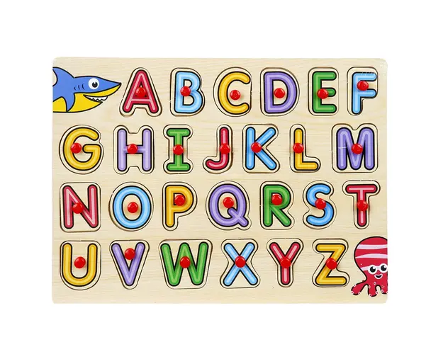 Puzzle din lemn, Woody, Alfabetul, 26 piese