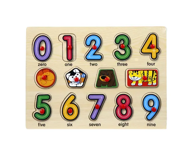Puzzle din lemn, Woody, Numere, 14 piese