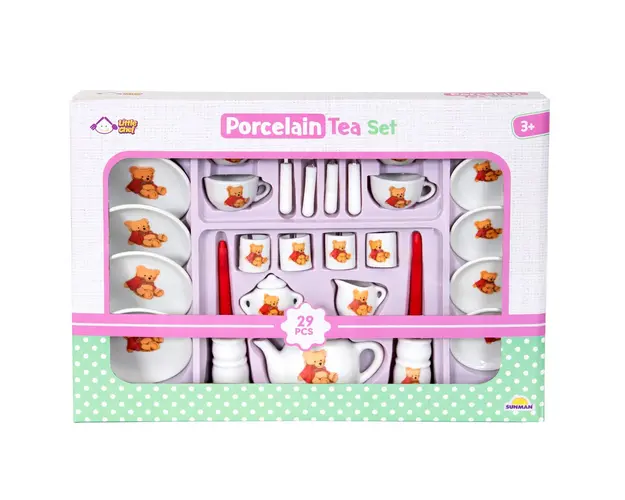 Set de ceai, din portelan, Little Chef, 29 piese, Ursulet