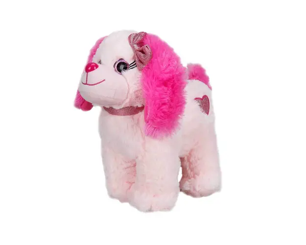 Caine de plus colorat, Puffy Friends, Roz deschis, 25 cm