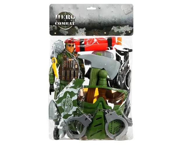 Set de joaca, soldat de lupta cu accesorii, Hero Combat, 31.5 cm