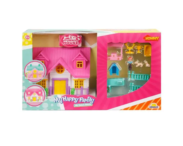 Set de joaca, Hommy, Casa cu 2 etaje, Roz