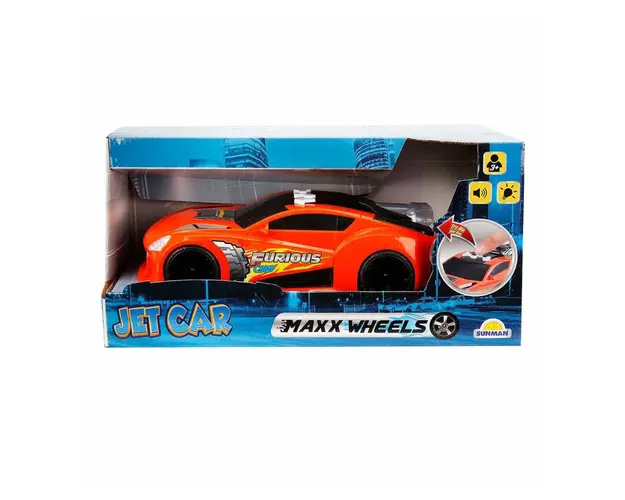 Masinuta cu sunete si lumini, Jet Car, Maxx Wheels, Portocaliu