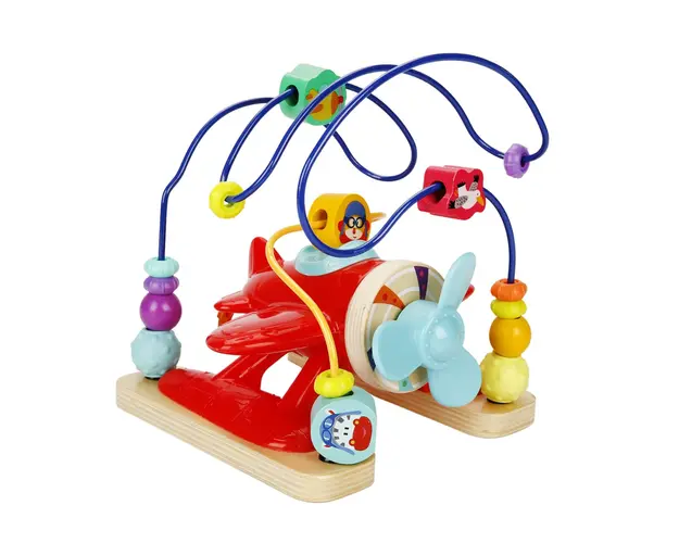 Jucarie bebelusi, Woody, Avion din lemn cu activitati