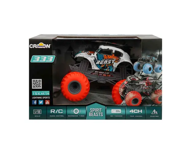 Masinuta cu telecomanda, Crazon, Spirit Beasts Beetle, Alb, 1:18