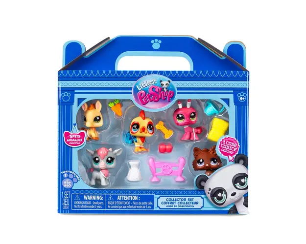 Set de joaca cu 5 animalute si accesorii, Littlest Pet Shop, Farm Besties