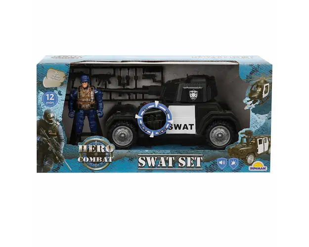 Set vehicul cu figurina, Hero Combat, sunete si lumini, Tanc