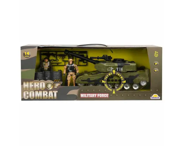 Set vehicul militar cu figurine, Hero Combat, Tanc
