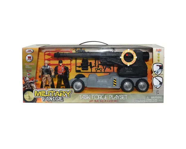 Set vehicul militar de artilerie cu figurine, Hero Combat, 15 piese