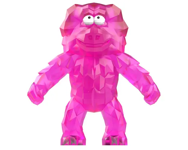 Figurina Rascals, Crystal, Monstrulet care se intinde, Roz