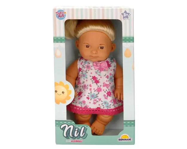 Papusa bebelus Nil cu fata serioasa, Dollz n More, 23 cm
