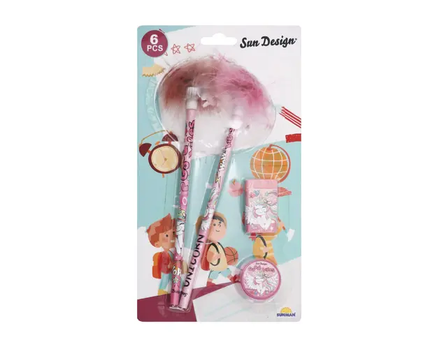 Set instrumente de scris, Sun Design, model Unicorn, 6 buc