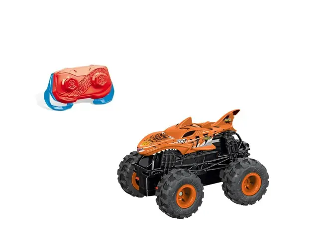 Masina cu telecomanda Hot Wheels Mini Monster Truck, Tiger Shark