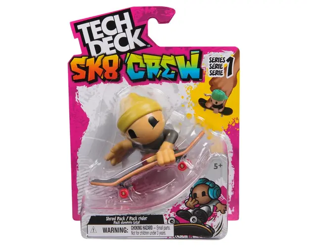 Set mini skateboard cu figurina, Tech Deck, SK8 Crew, 20148752