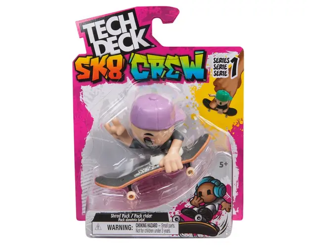 Set mini skateboard cu figurina, Tech Deck, SK8 Crew, 20148755