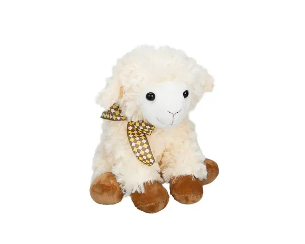 Jucarie de plus, Puffy Friends, Miel cu fundita maro, 24 cm