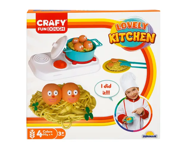 Set de modelare din plastilina, pentru bucatarie, Crafy, 10 piese, 200 g